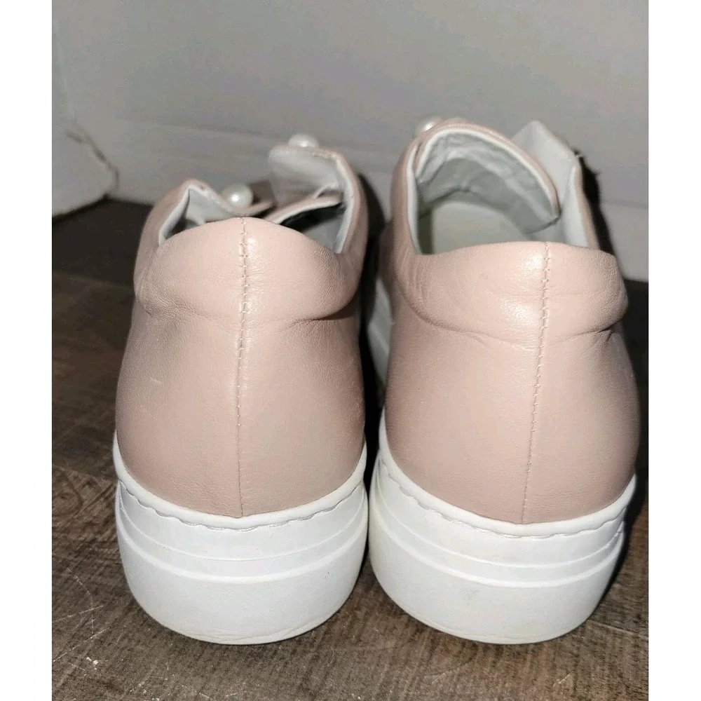 Lewit Pink Leather‎ Pearl Detail Sneakers US 9.5 EU39/40